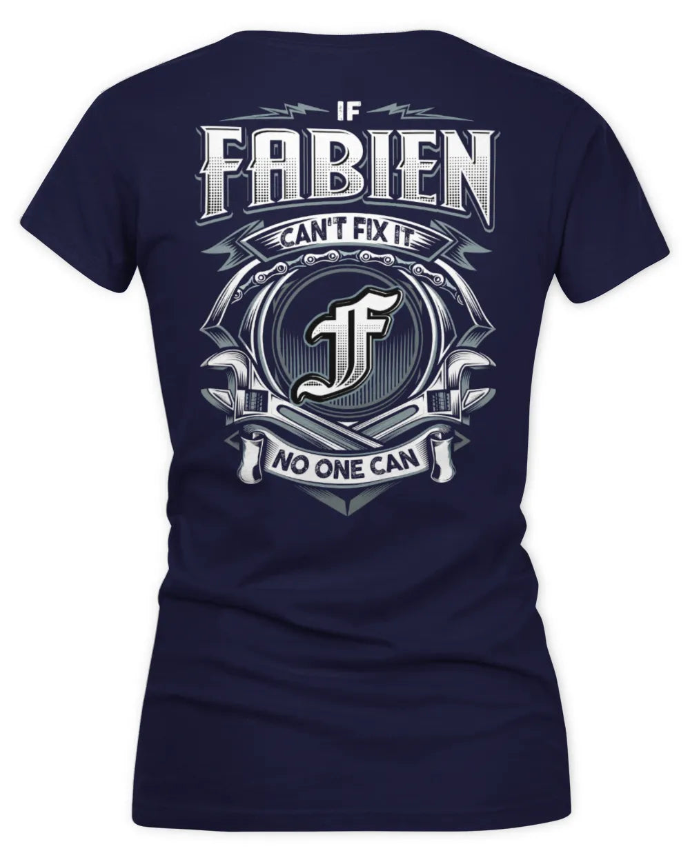 FABIEN AP81-K4-626 - Personalized Ahmed Quote Apparel “If Ahmed Can't Fix It, No One Can” - Women's V-Neck T-Shirt - Navy