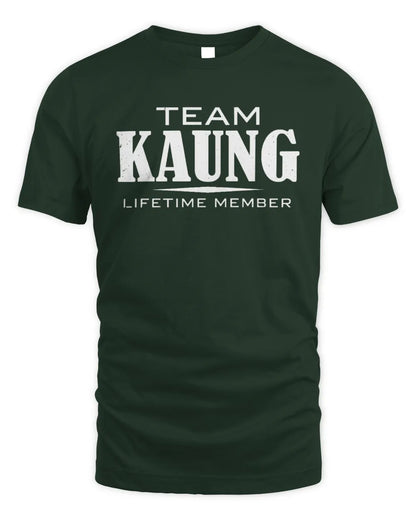 KAUNG BL62-K4-128 - Personalized “Team NAME Lifetime Member” - Unisex Standard T-Shirt - Forest Green