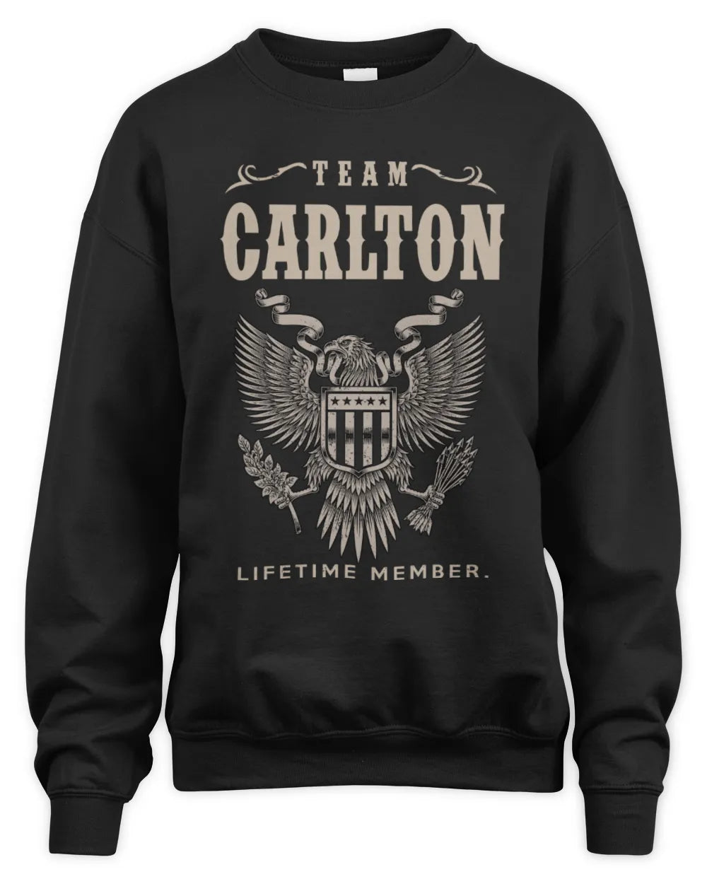 CARLTON TP06-K82 – Personalized Classic Style Apparel “Team NAME Lifetime Member” - Unisex Sweatshirt - Black