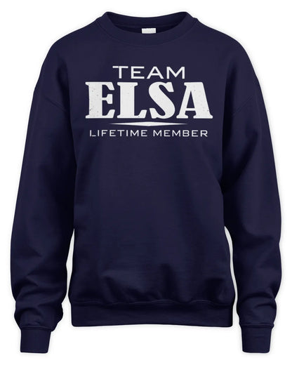 ELSA BL62-K4-128 - Personalized “Team NAME Lifetime Member” - Unisex Sweatshirt - Navy