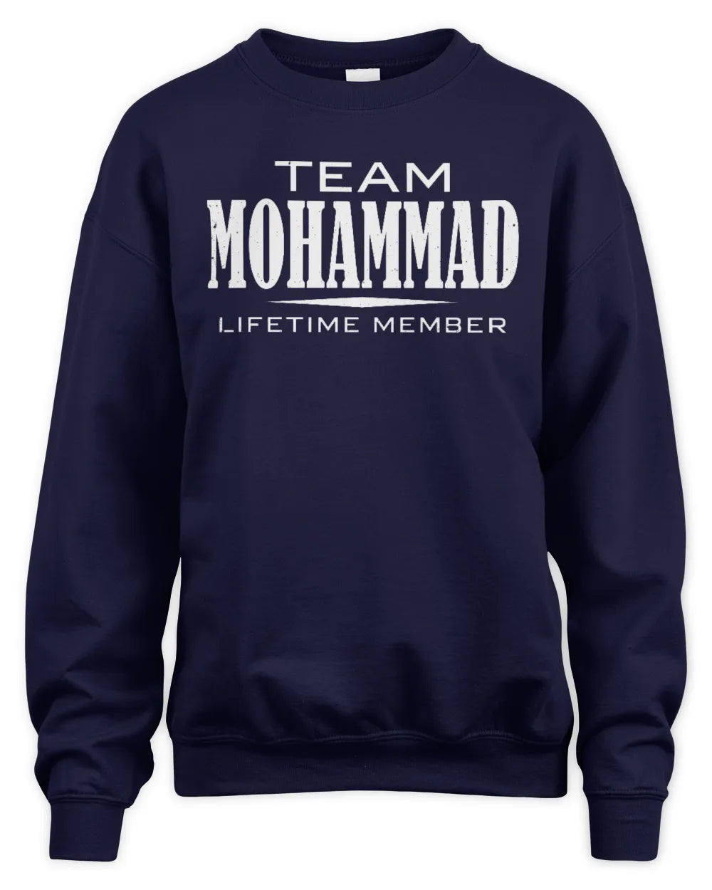 MOHAMMAD BL62-K4-128 - Personalized “Team NAME Lifetime Member” - Unisex Sweatshirt - Navy