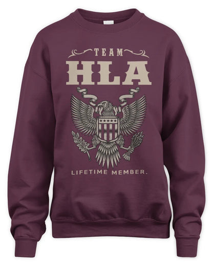 HLA TP06-K82 – Personalized Classic Style Apparel “Team NAME Lifetime Member” - Unisex Sweatshirt - Maroon