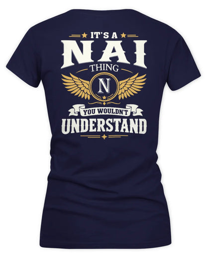 NAI KT06-M008 It’s a [NAME] Thing – You Wouldn’t Understand | Personalized Vintage T-Shirt - Women's V-Neck T-Shirt - Navy