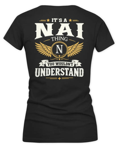 NAI KT06-M008 It’s a [NAME] Thing – You Wouldn’t Understand | Personalized Vintage T-Shirt - Women's V-Neck T-Shirt - Black