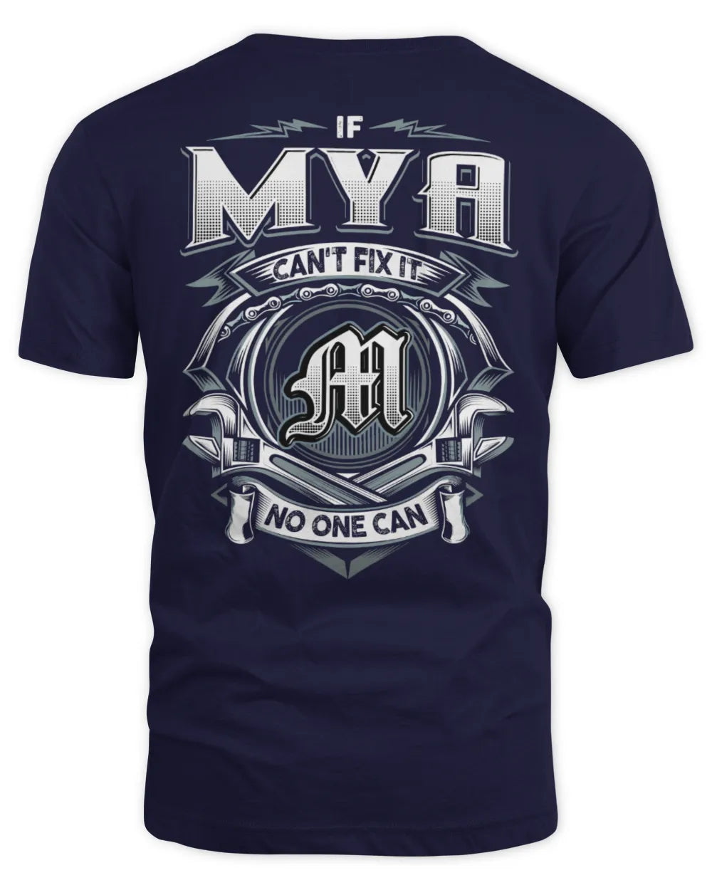 MYA AP81-K4-626 - Personalized Ahmed Quote Apparel “If Ahmed Can't Fix It, No One Can” - Unisex Standard T-Shirt - Navy