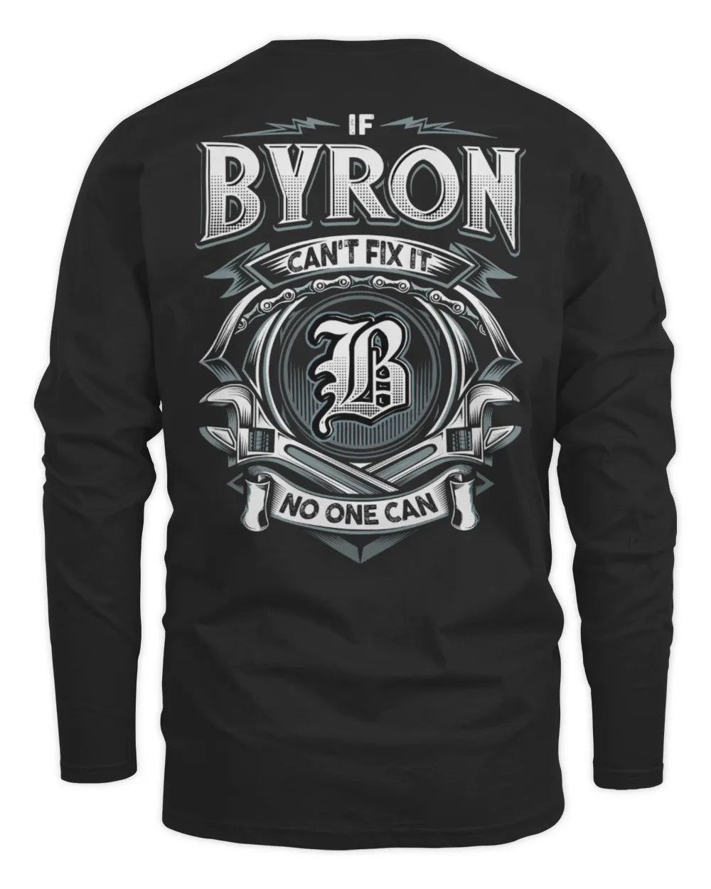 BYRON AP81-K4-626 - Personalized Ahmed Quote Apparel “If Ahmed Can't Fix It, No One Can” - Men's Long Sleeved T-Shirt - Black