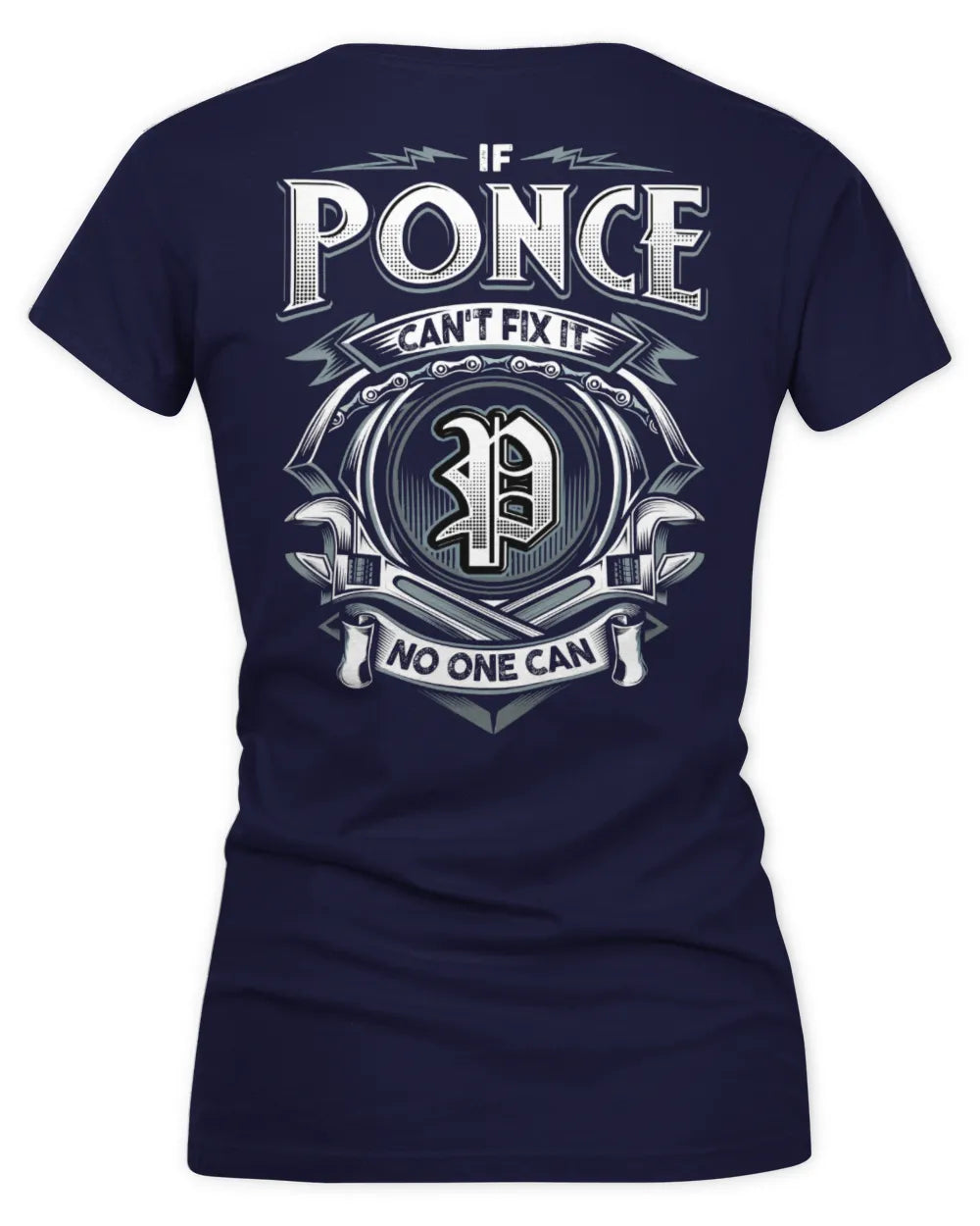 PONCE AP81-K4-626 - Personalized Ahmed Quote Apparel “If Ahmed Can't Fix It, No One Can” - Women's V-Neck T-Shirt - Navy
