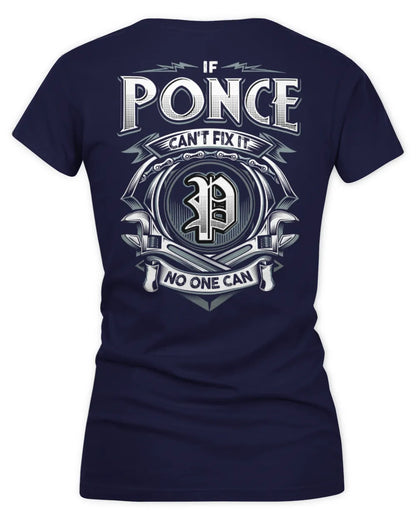 PONCE AP81-K4-626 - Personalized Ahmed Quote Apparel “If Ahmed Can't Fix It, No One Can” - Women's V-Neck T-Shirt - Navy