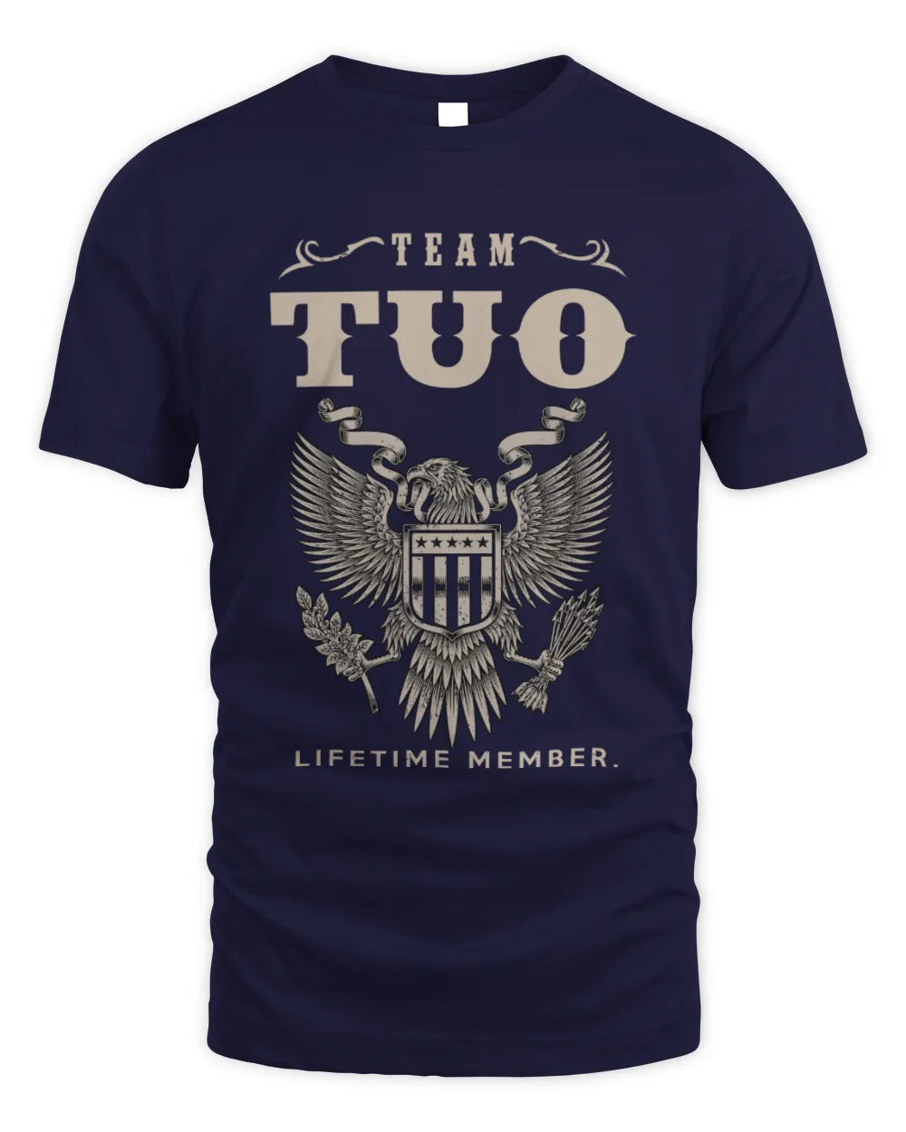 TUO TP06-K82 – Personalized Classic Style Apparel “Team NAME Lifetime Member” - Unisex Standard T-Shirt - Navy
