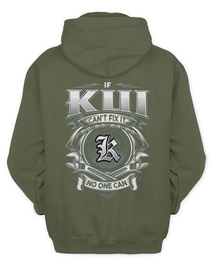 KUI AP81-K4-626 - Personalized Ahmed Quote Apparel “If Ahmed Can't Fix It, No One Can” - Unisex Hoodie - Military Green
