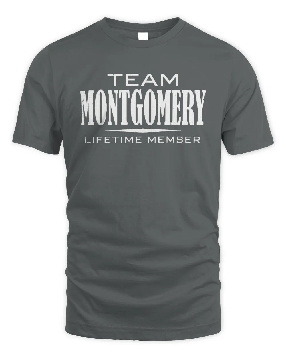 MONTGOMERY BL62-K4-128 - Personalized “Team NAME Lifetime Member” - Unisex Standard T-Shirt - Charcoal