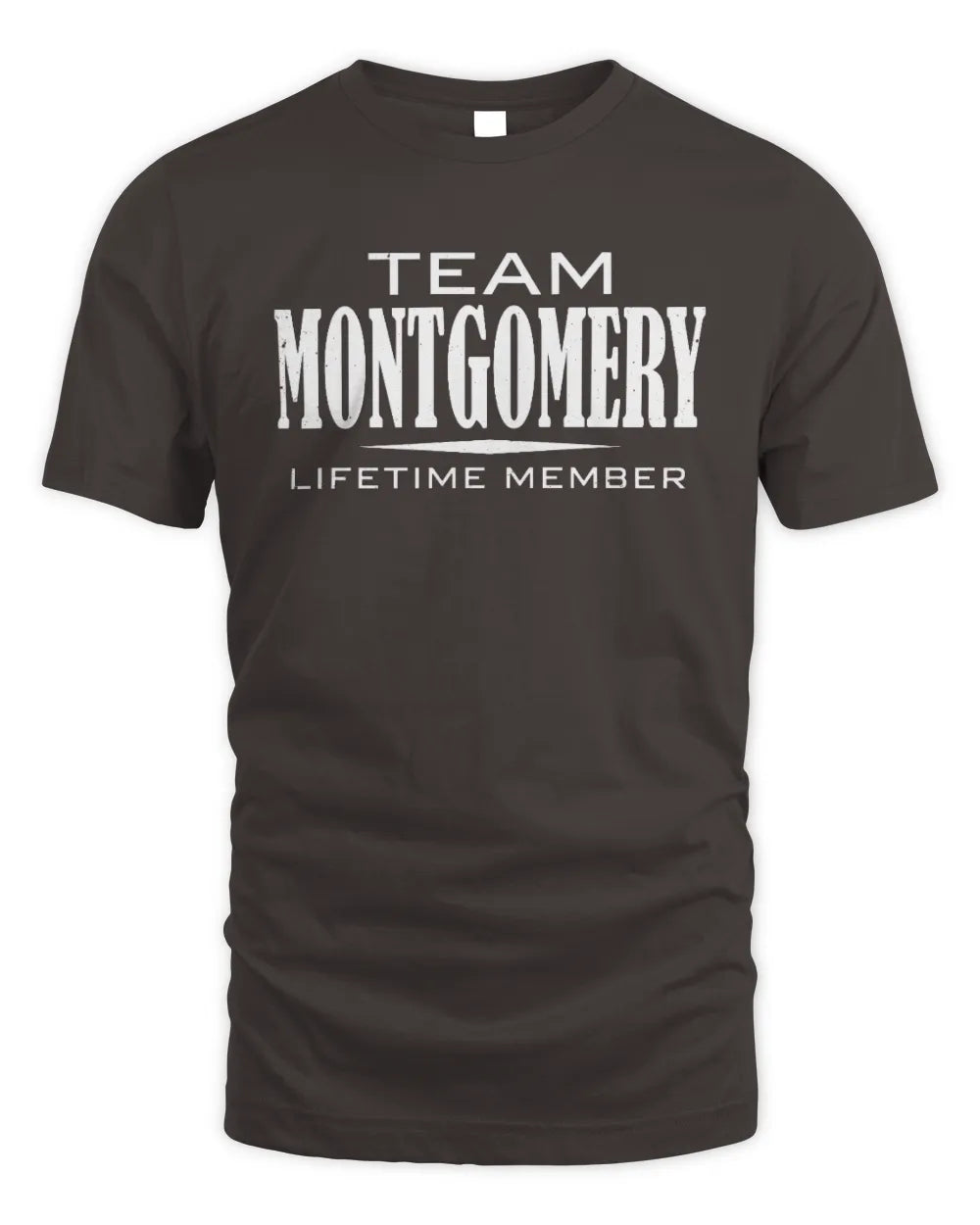 MONTGOMERY BL62-K4-128 - Personalized “Team NAME Lifetime Member” - Unisex Standard T-Shirt - Dark Chocolate