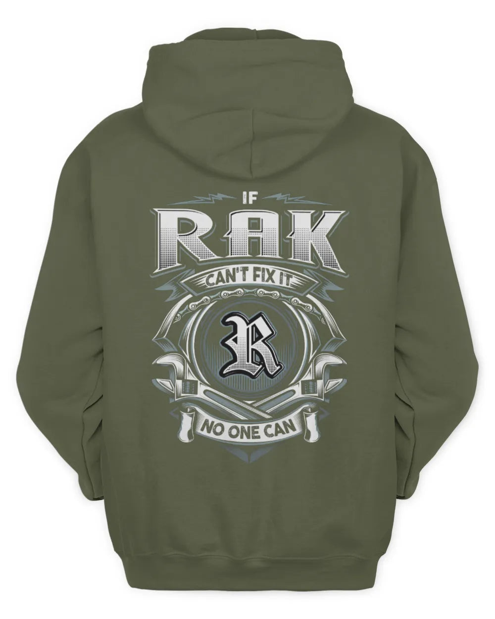 RAK AP81-K4-626 - Personalized Ahmed Quote Apparel “If Ahmed Can't Fix It, No One Can” - Unisex Hoodie - Military Green