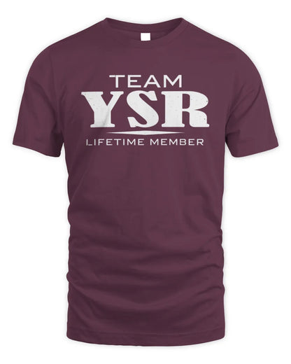 YSR BL62-K4-128 - Personalized “Team NAME Lifetime Member” - Unisex Standard T-Shirt - Maroon