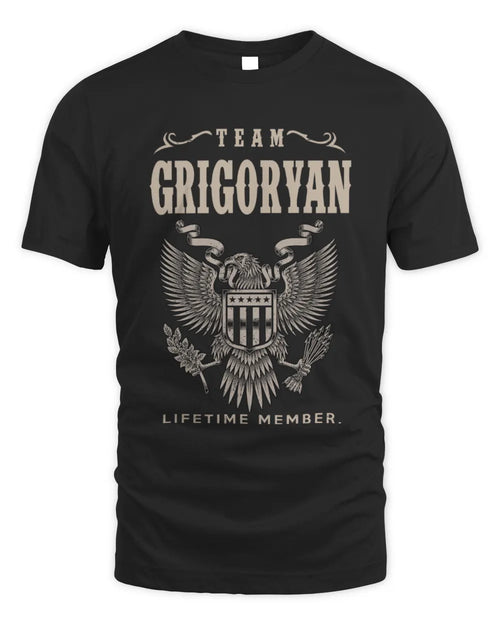 GRIGORYAN TP06-K82 – Personalized Classic Style Apparel “Team NAME Lifetime Member” - Unisex Standard T-Shirt - Black