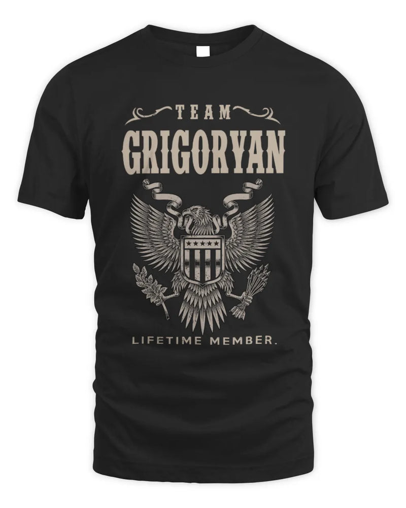 GRIGORYAN TP06-K82 – Personalized Classic Style Apparel “Team NAME Lifetime Member” - Unisex Standard T-Shirt - Black