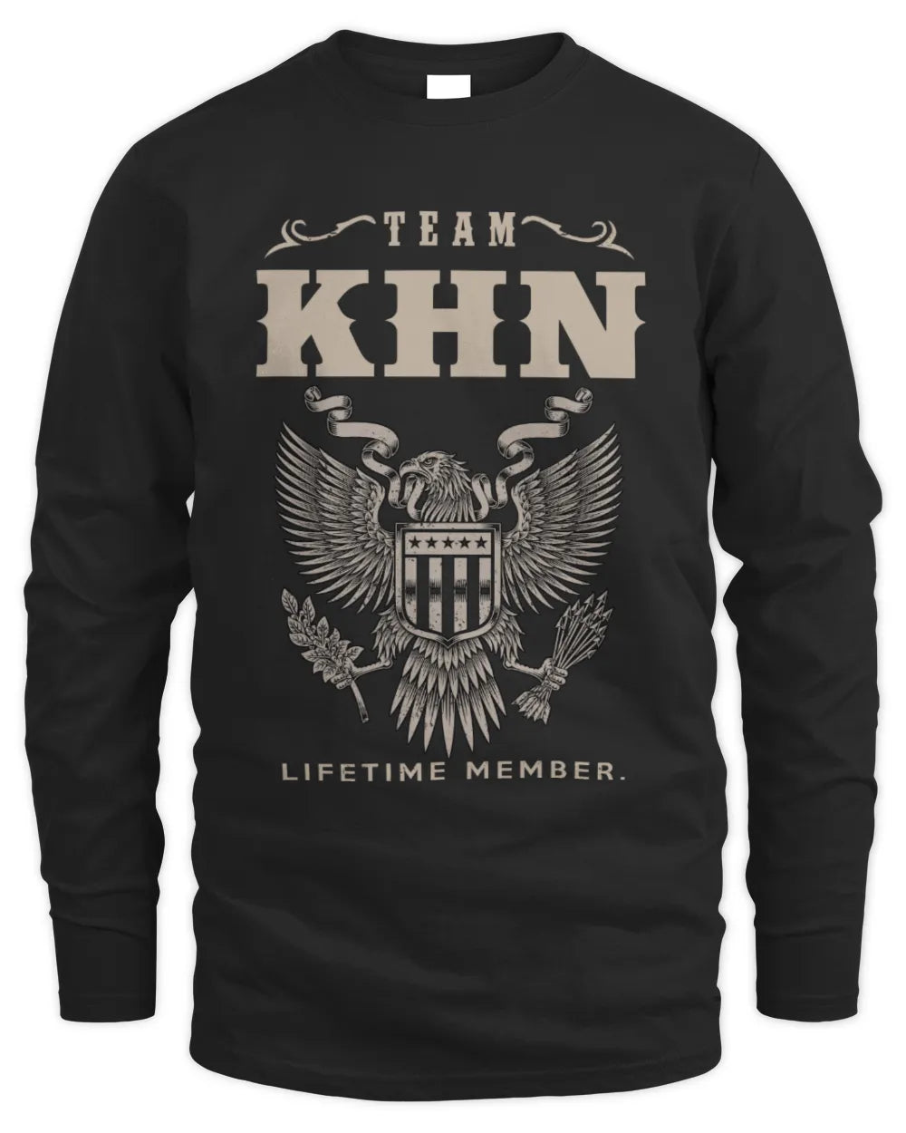 KHN TP06-K82 – Personalized Classic Style Apparel “Team NAME Lifetime Member” - Men's Long Sleeved T-Shirt - Black