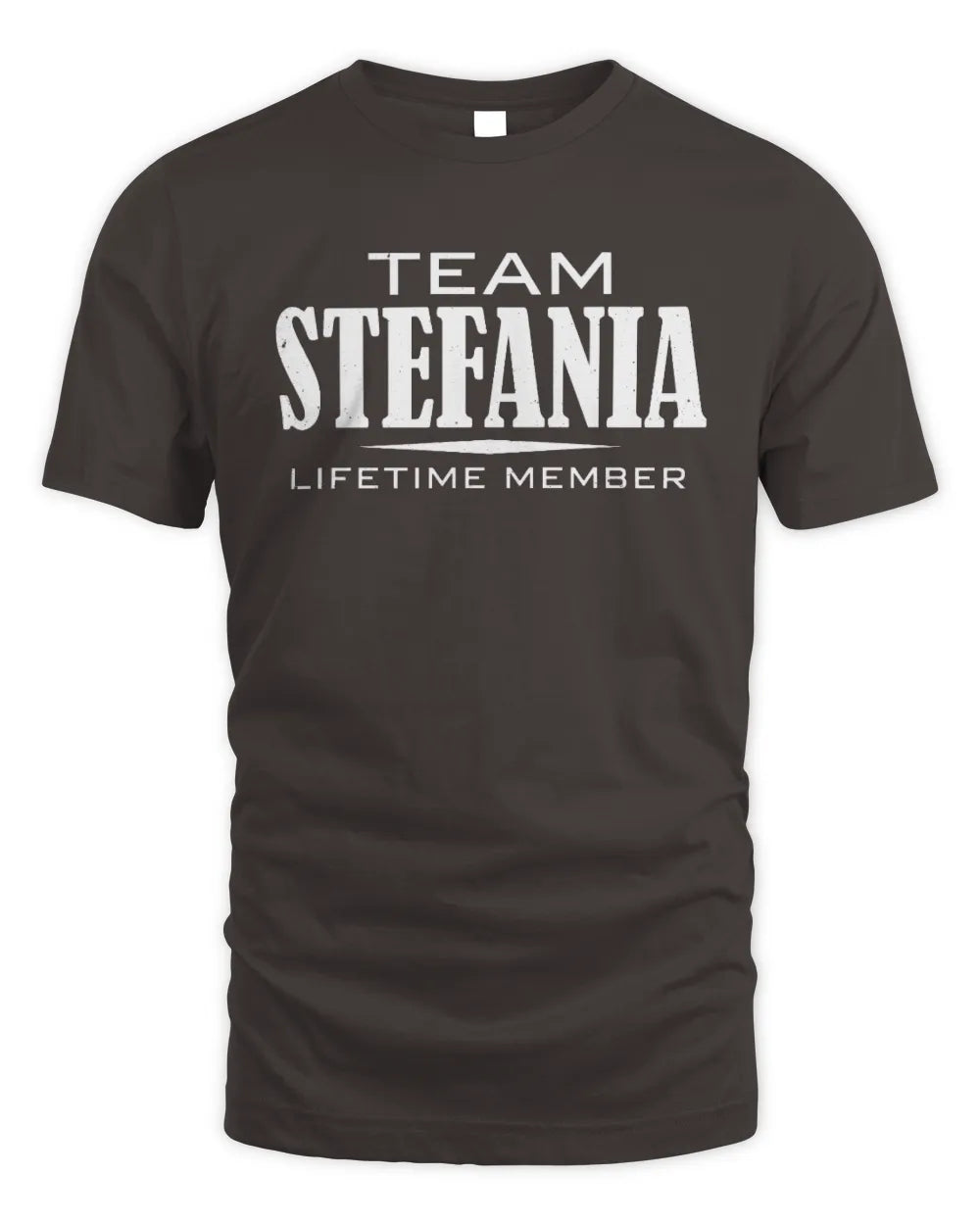 STEFANIA BL62-K4-128 - Personalized “Team NAME Lifetime Member” - Unisex Standard T-Shirt - Dark Chocolate
