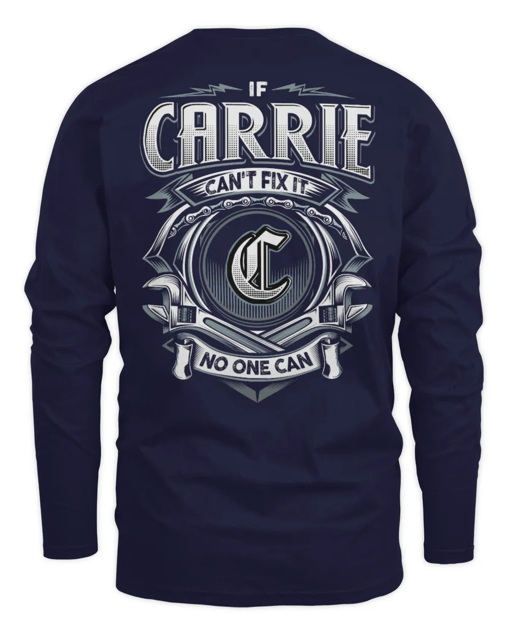 CARRIE AP81-K4-626 - Personalized Ahmed Quote Apparel “If Ahmed Can't Fix It, No One Can” - Men's Long Sleeved T-Shirt - Navy