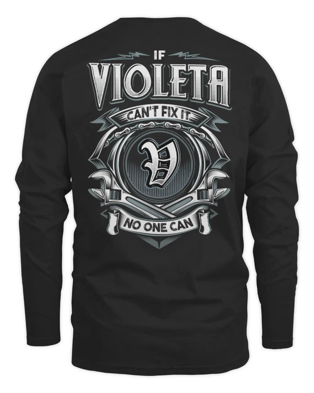 VIOLETA AP81-K4-626 - Personalized Ahmed Quote Apparel “If Ahmed Can't Fix It, No One Can” - Men's Long Sleeved T-Shirt - Black