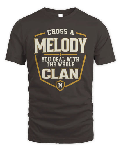 MELODY NT1-K008 Cross A/An NAME, You Deal With the Whole Clan | Personalized Vintage T-Shirt - Unisex Standard T-Shirt - Dark Chocolate