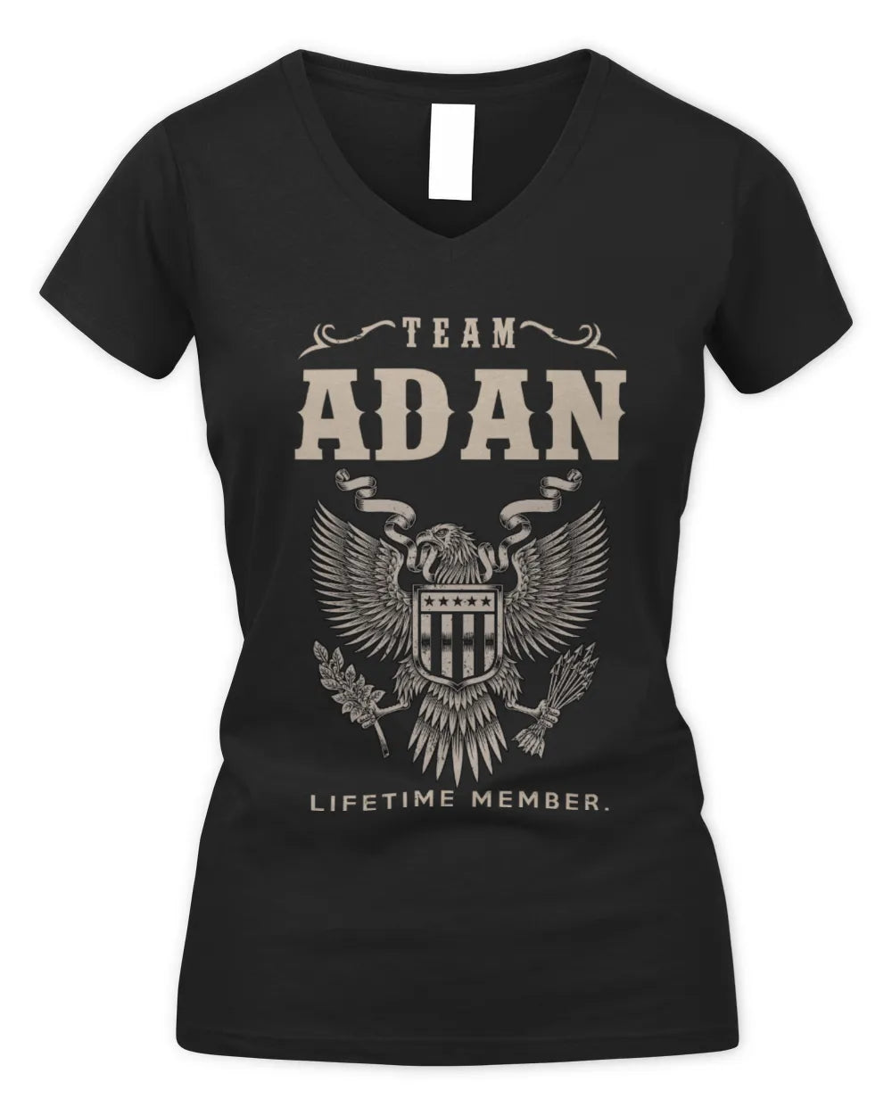 ADAN TP06-K82 – Personalized Classic Style Apparel “Team NAME Lifetime Member” - Women's V-Neck T-Shirt - Black