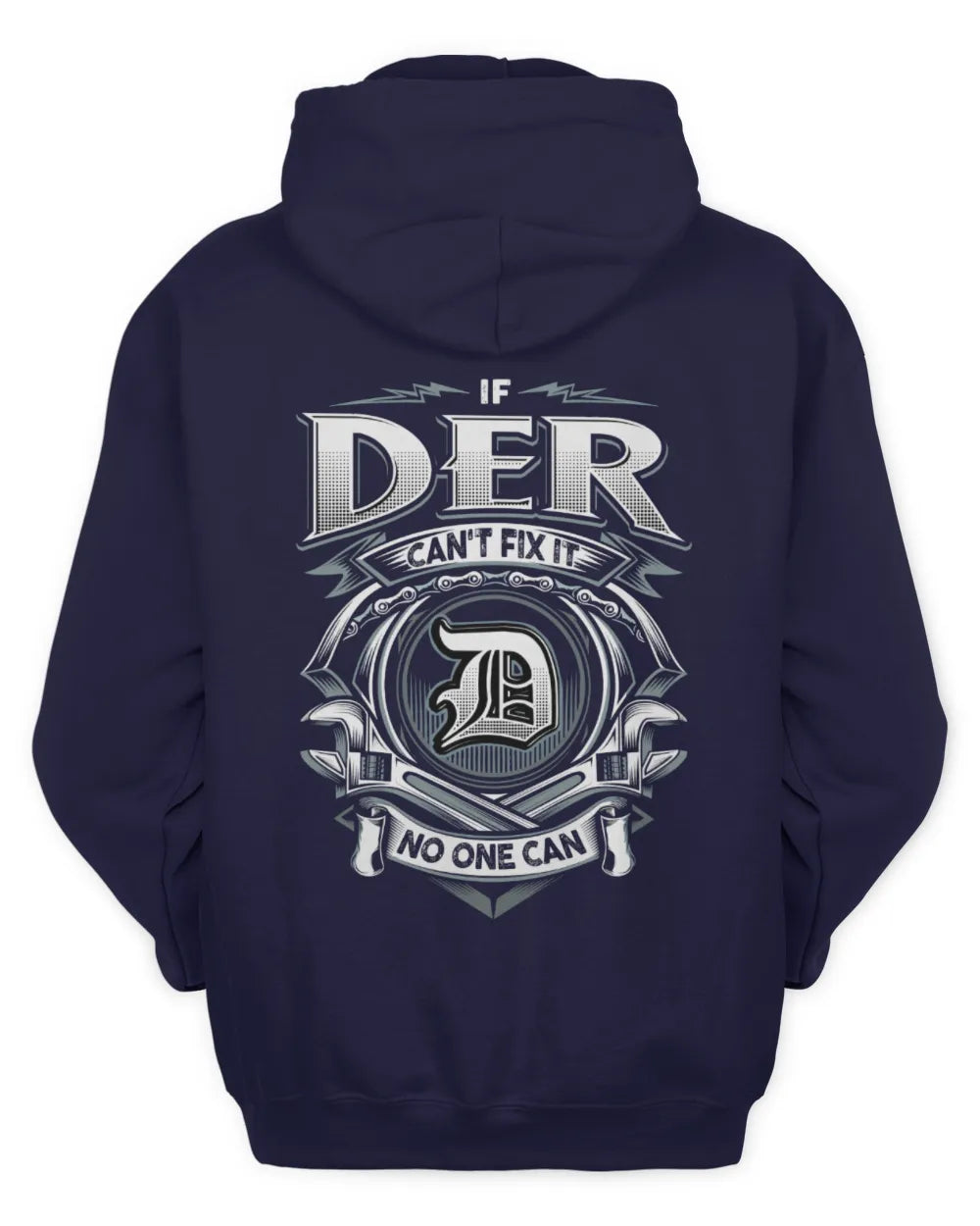 DER AP81-K4-626 - Personalized Ahmed Quote Apparel “If Ahmed Can't Fix It, No One Can” - Unisex Hoodie - Navy