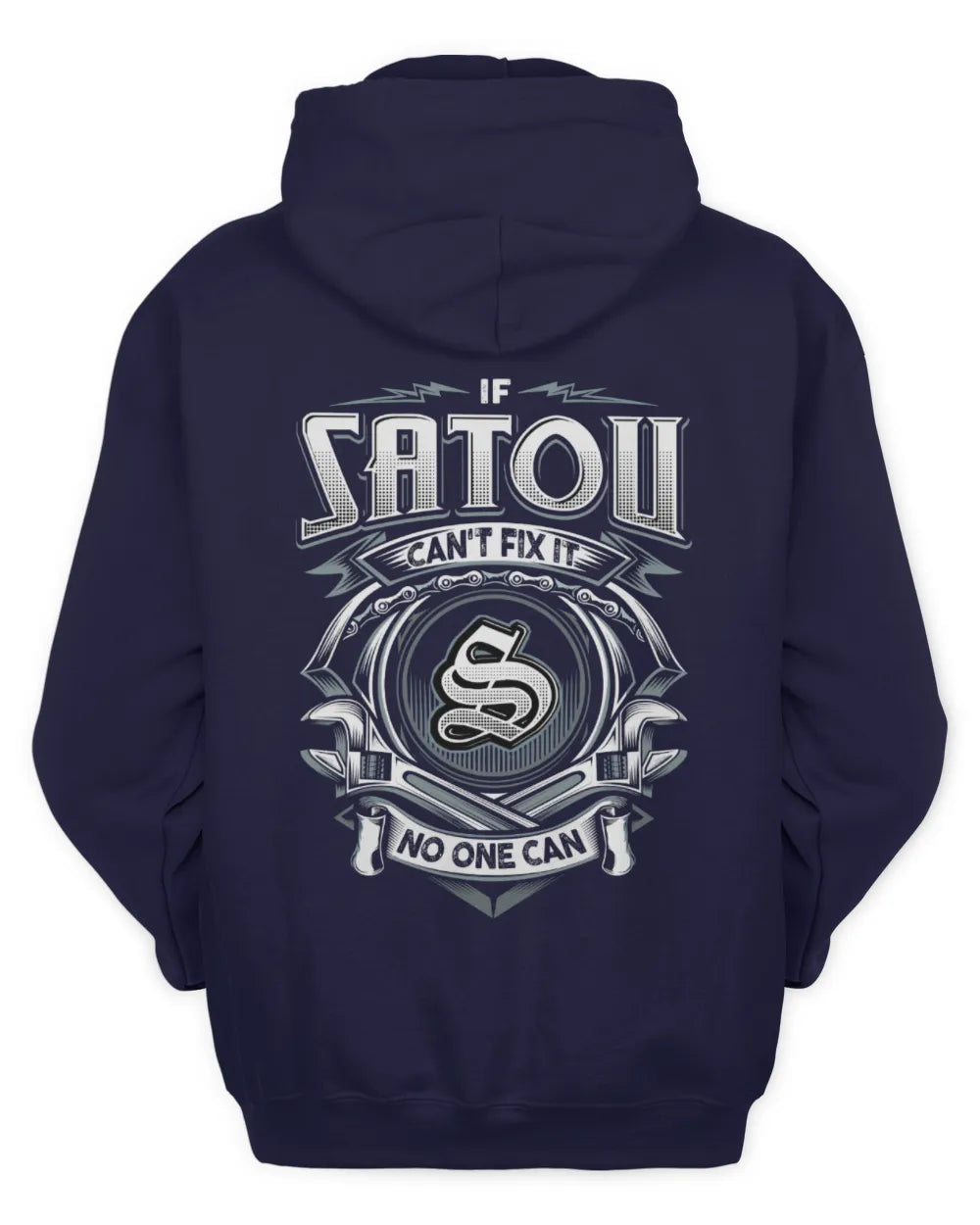 SATOU AP81-K4-626 - Personalized Ahmed Quote Apparel “If Ahmed Can't Fix It, No One Can” - Unisex Hoodie - Navy