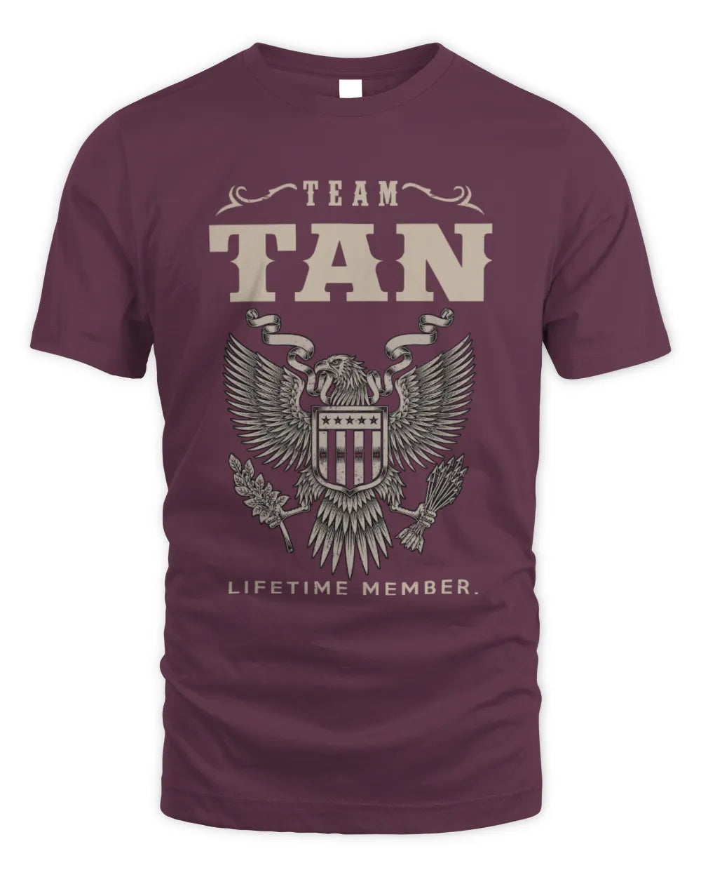 TAN TP06-K82 – Personalized Classic Style Apparel “Team NAME Lifetime Member” - Unisex Standard T-Shirt - Maroon