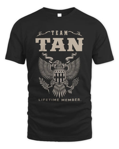 TAN TP06-K82 – Personalized Classic Style Apparel “Team NAME Lifetime Member” - Unisex Standard T-Shirt - Black