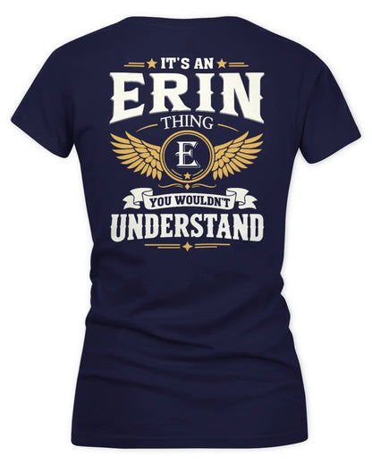 ERIN KT06-M008 It’s a [NAME] Thing – You Wouldn’t Understand | Personalized Vintage T-Shirt - Women's V-Neck T-Shirt - Navy