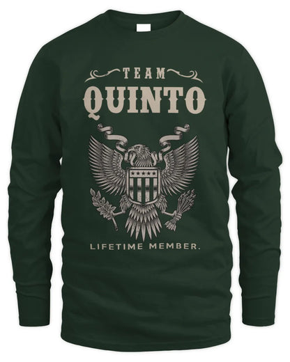 QUINTO TP06-K82 – Personalized Classic Style Apparel “Team NAME Lifetime Member” - Men's Long Sleeved T-Shirt - Forest Green