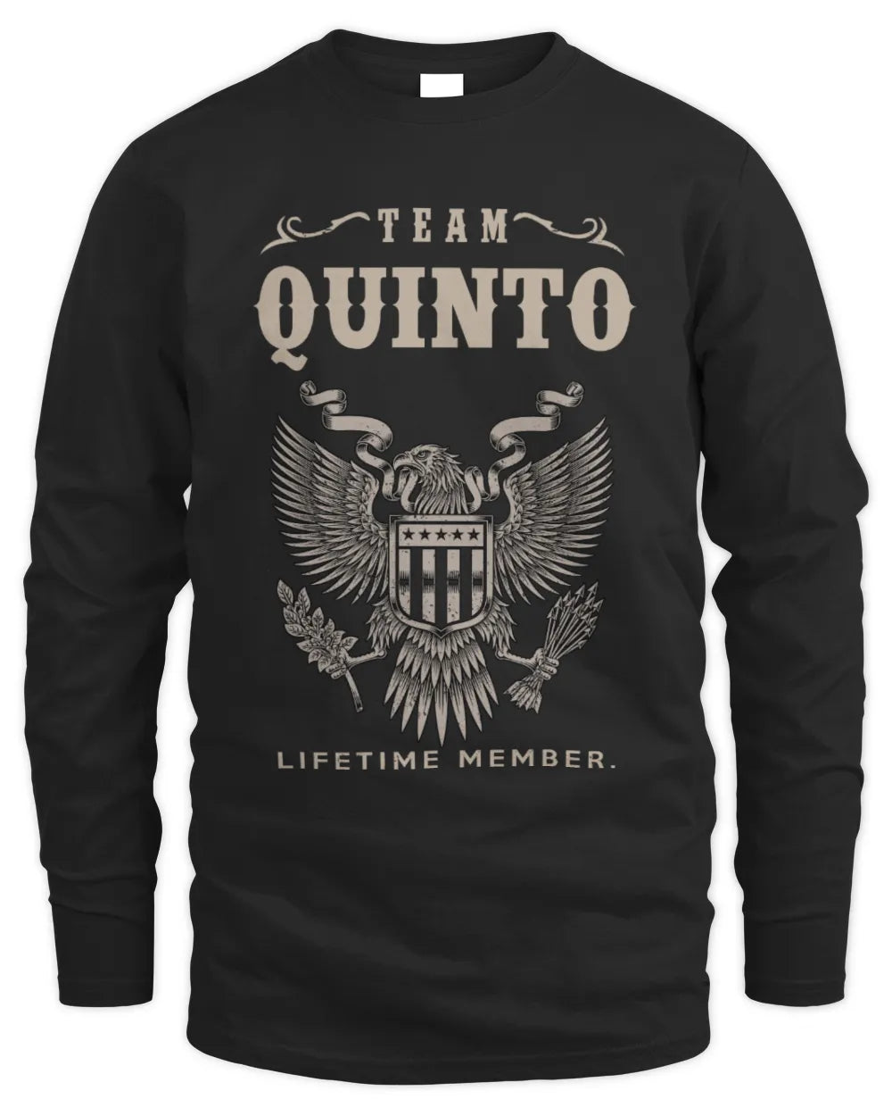 QUINTO TP06-K82 – Personalized Classic Style Apparel “Team NAME Lifetime Member” - Men's Long Sleeved T-Shirt - Black