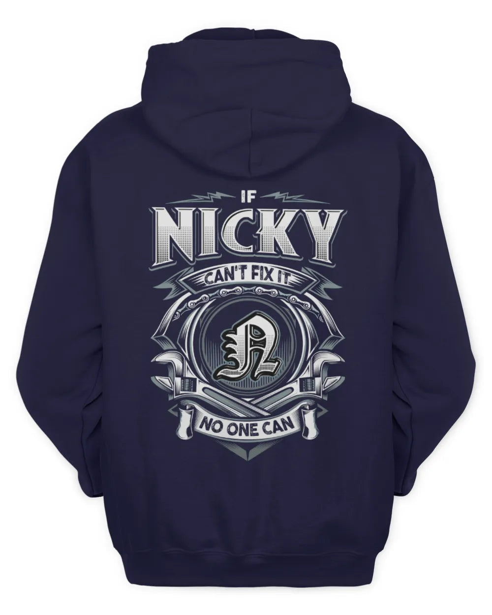 NICKY AP81-K4-626 - Personalized Ahmed Quote Apparel “If Ahmed Can't Fix It, No One Can” - Unisex Hoodie - Navy