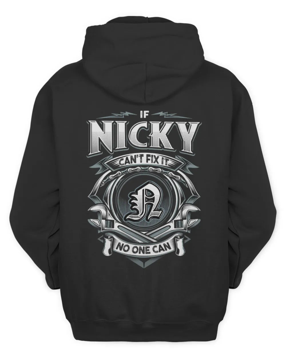 NICKY AP81-K4-626 - Personalized Ahmed Quote Apparel “If Ahmed Can't Fix It, No One Can” - Unisex Hoodie - Black
