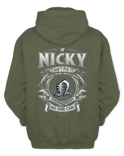 NICKY AP81-K4-626 - Personalized Ahmed Quote Apparel “If Ahmed Can't Fix It, No One Can” - Unisex Hoodie - Military Green