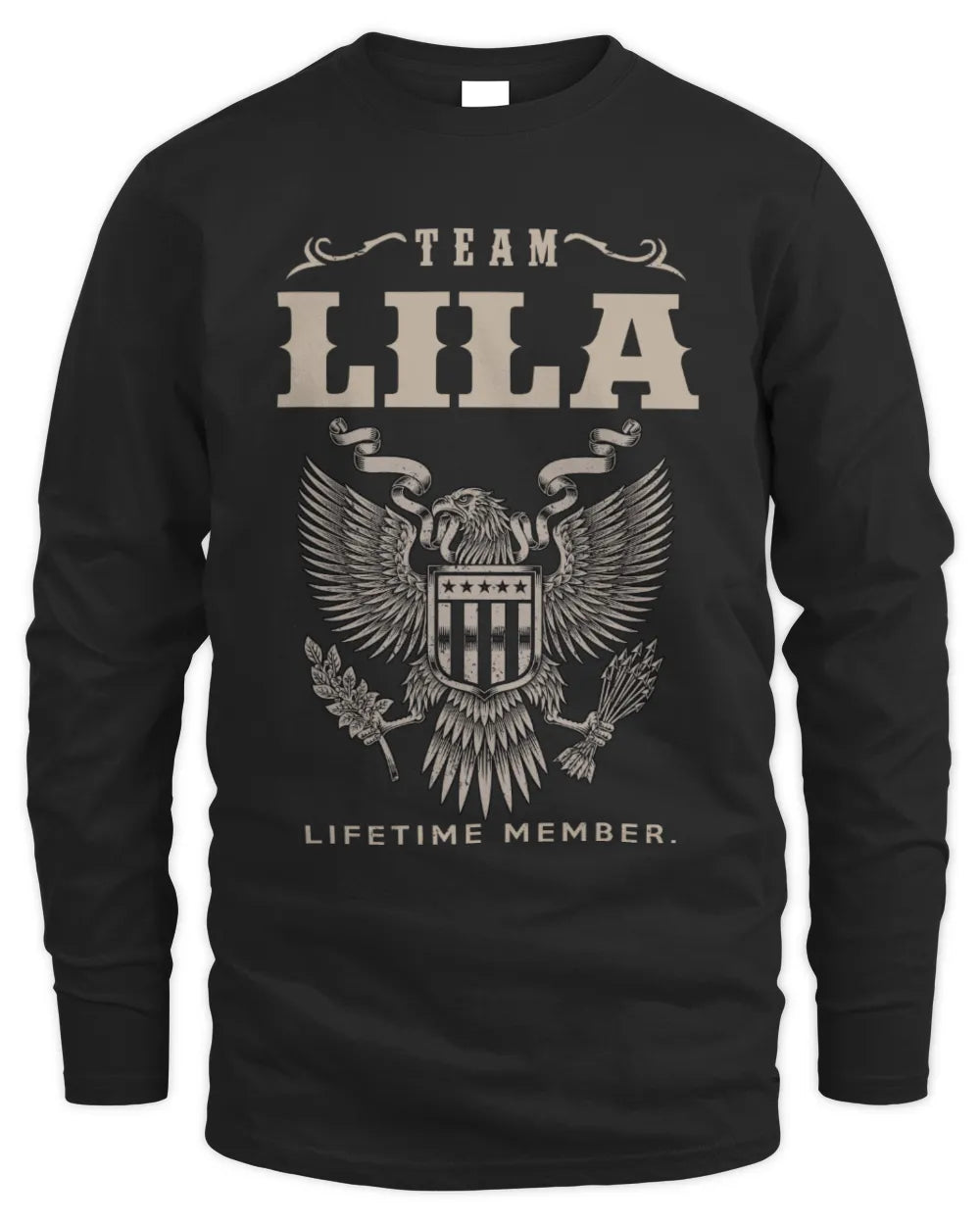 LILA TP06-K82 – Personalized Classic Style Apparel “Team NAME Lifetime Member” - Men's Long Sleeved T-Shirt - Black