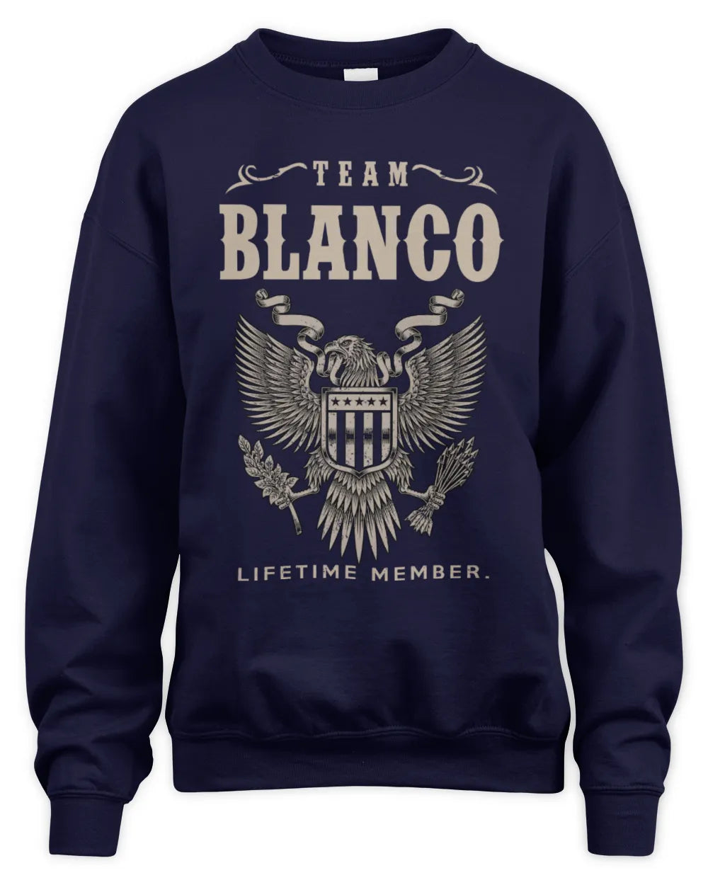 BLANCO TP06-K82 – Personalized Classic Style Apparel “Team NAME Lifetime Member” - Unisex Sweatshirt - Navy