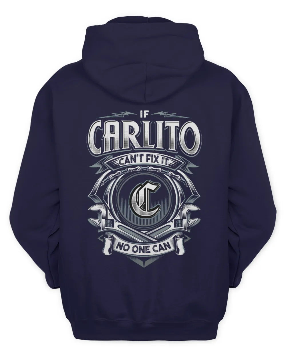 CARLITO AP81-K4-626 - Personalized Ahmed Quote Apparel “If Ahmed Can't Fix It, No One Can” - Unisex Hoodie - Navy