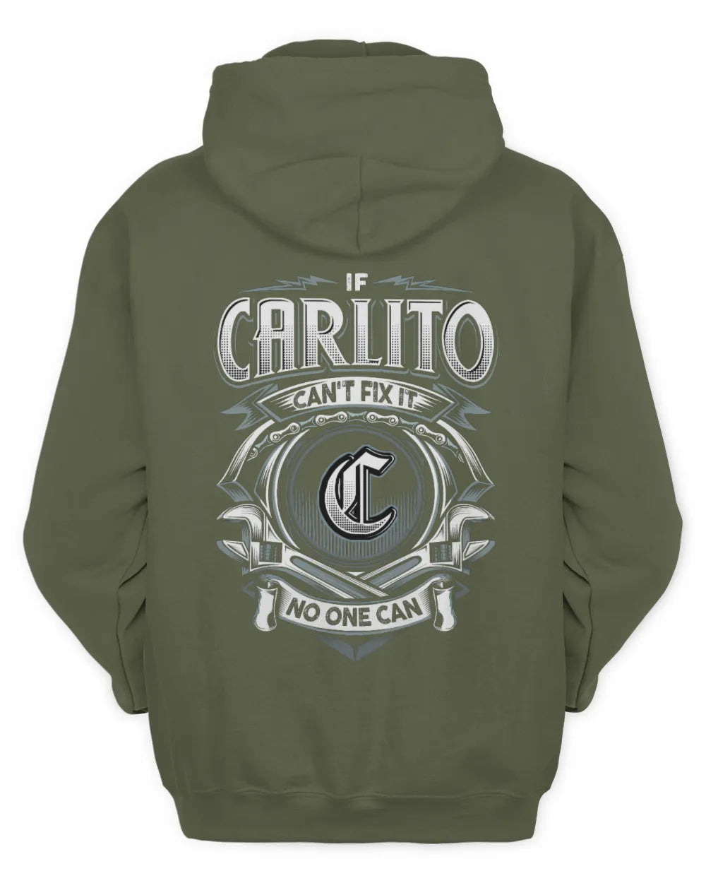 CARLITO AP81-K4-626 - Personalized Ahmed Quote Apparel “If Ahmed Can't Fix It, No One Can” - Unisex Hoodie - Military Green