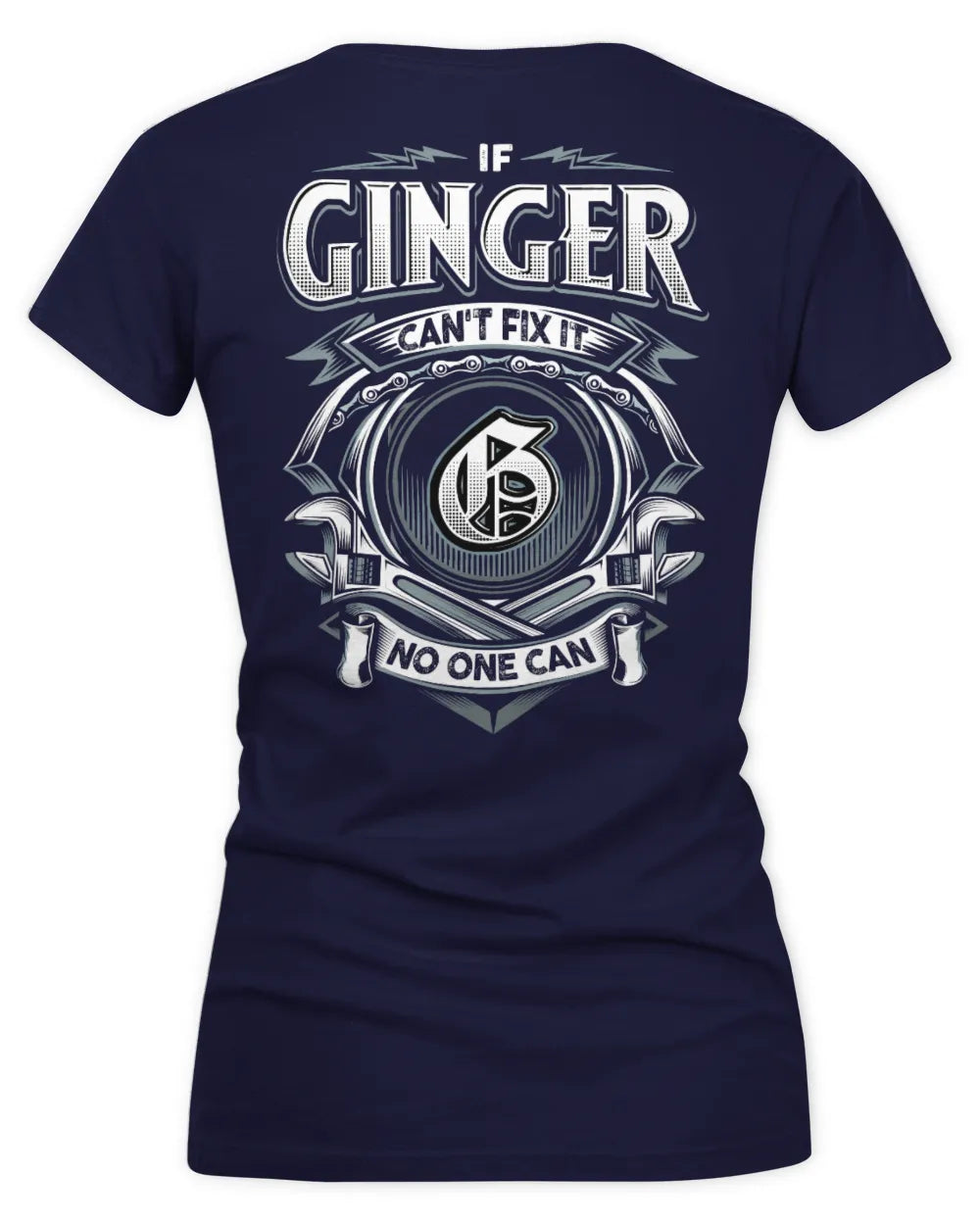 GINGER AP81-K4-626 - Personalized Ahmed Quote Apparel “If Ahmed Can't Fix It, No One Can” - Women's V-Neck T-Shirt - Navy