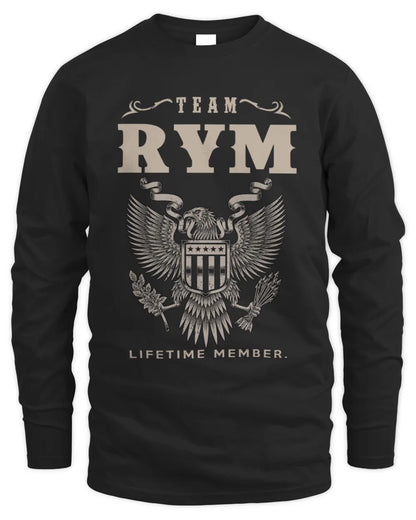 RYM TP06-K82 – Personalized Classic Style Apparel “Team NAME Lifetime Member” - Men's Long Sleeved T-Shirt - Black