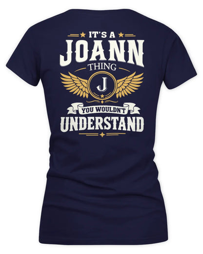 JOANN KT06-M008 It’s a [NAME] Thing – You Wouldn’t Understand | Personalized Vintage T-Shirt - Women's V-Neck T-Shirt - Navy