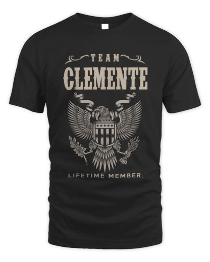 CLEMENTE TP06-K82 – Personalized Classic Style Apparel “Team NAME Lifetime Member” - Unisex Standard T-Shirt - Black