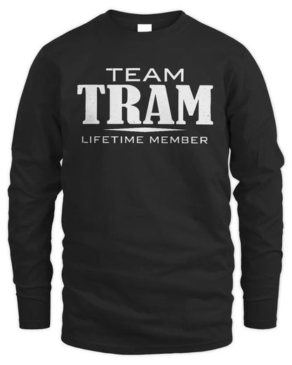 TRAM BL62-K4-128 - Personalized “Team NAME Lifetime Member” - Men's Long Sleeved T-Shirt - Black