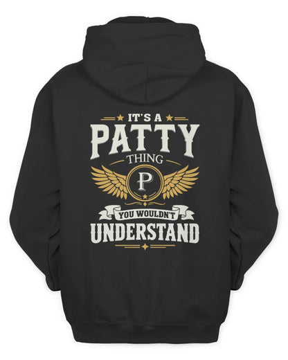 PATTY KT06-M008 It’s a [NAME] Thing – You Wouldn’t Understand | Personalized Vintage T-Shirt - Unisex Hoodie - Black