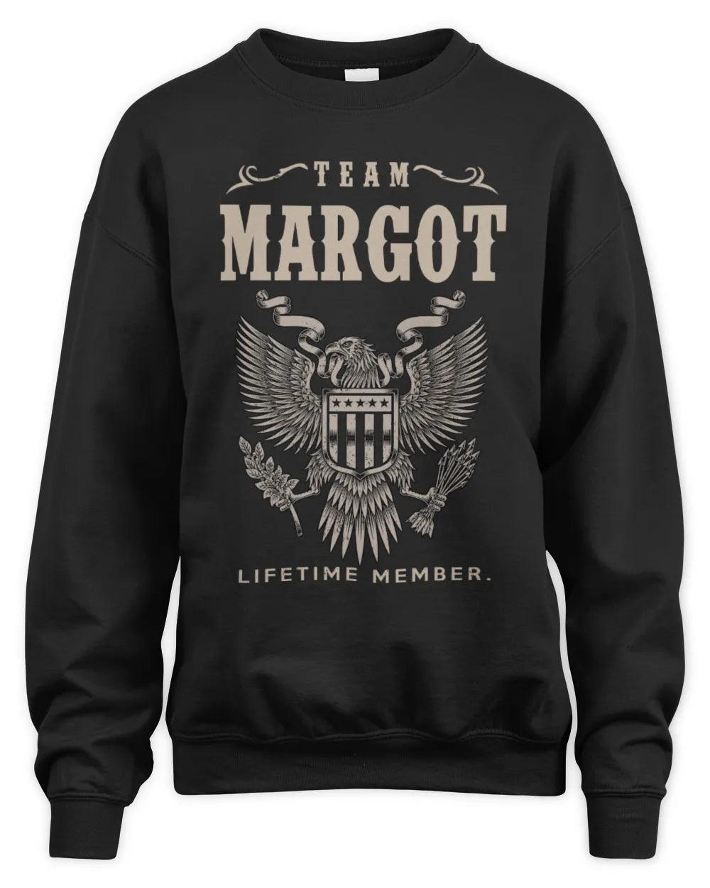 MARGOT TP06-K82 – Personalized Classic Style Apparel “Team NAME Lifetime Member” - Unisex Sweatshirt - Black
