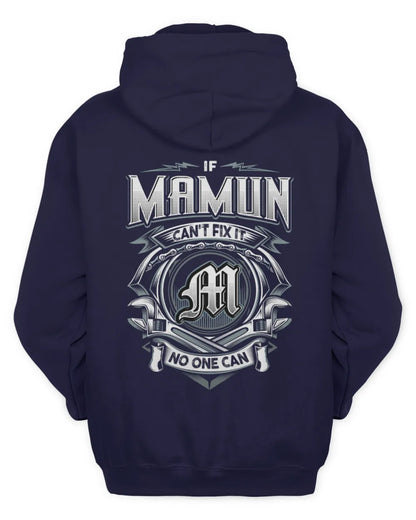 MAMUN AP81-K4-626 - Personalized Ahmed Quote Apparel “If Ahmed Can't Fix It, No One Can” - Unisex Hoodie - Navy