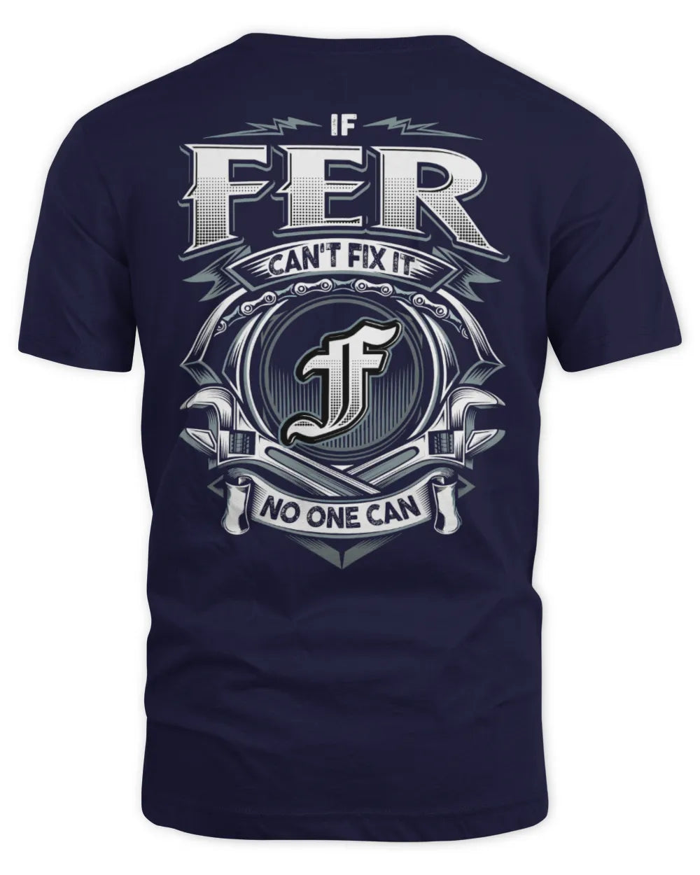 FER AP81-K4-626 - Personalized Ahmed Quote Apparel “If Ahmed Can't Fix It, No One Can” - Unisex Standard T-Shirt - Navy