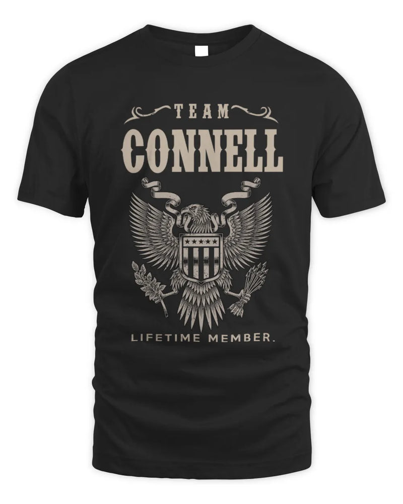 CONNELL TP06-K82 – Personalized Classic Style Apparel “Team NAME Lifetime Member” - Unisex Standard T-Shirt - Black